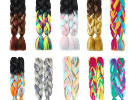 Jumbo višebojna pletenica, pletenice za upliatnje, pletenice u boji, ljetna frizura